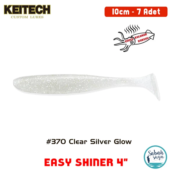 Keitech Easy Shiner 10cm (4") #370 Clear Silver Glow Kokulu Silikon Balık