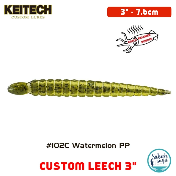 Keitech Custom Leech 7.6cm (3") #102C Watermelon PP ürün görseli