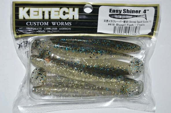 Keitech Easy Shiner 10cm (4") #418 Bluegill Flash Kokulu Silikon Balık - Resim 2