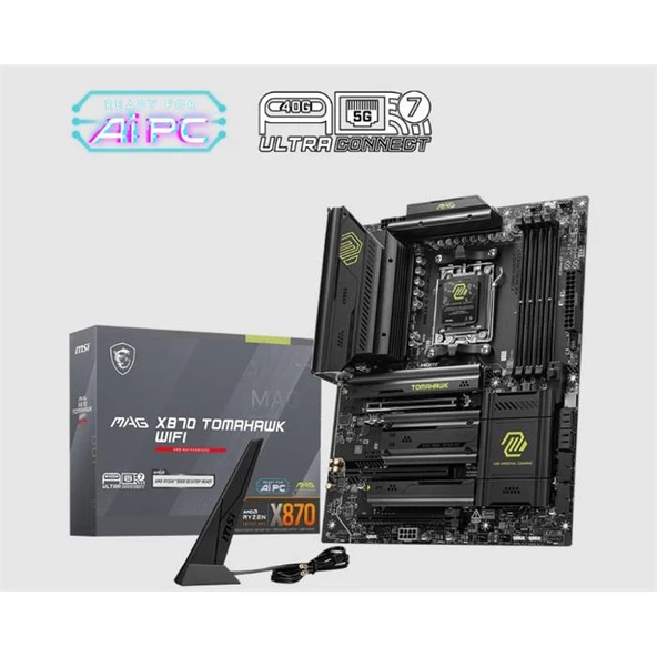 Msı Mag X870 Tomahawk Wıfı Am5 Ddr5 8400Mhz(Oc) Usb4 4X M.2 Hdmı 5G Lan Wıfı 7 Rgb Atx