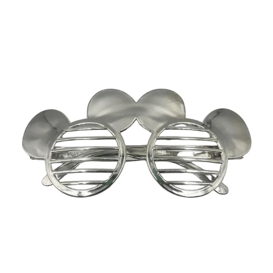 Parti Gözlük Plastik Camsız Panjur Minnie Şekilli Gümüş 14x6 cm - Resim 2