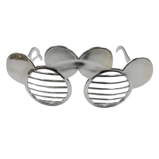 Parti Gözlük Plastik Camsız Panjur Minnie Şekilli Gümüş 14x6 cm ürün görseli