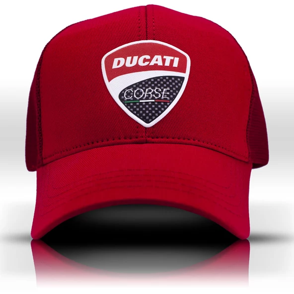 Ducati Corse Kırmızı Fileli Motogp Şapka, Unisex Beyzbol Motor Sever Şapkası, Motorcu Trucker Cap