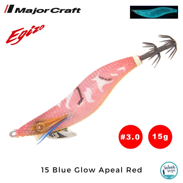 Major Craft Egi Sutte Kalamar Zokası EGZ-3.0 15gr #15 Blue Glow Apeal Red ürün görseli