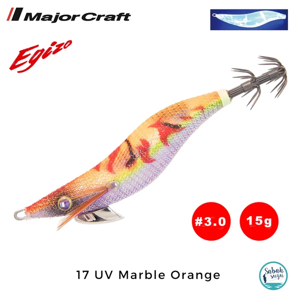 Major Craft Egi Sutte Kalamar Zokası EGZ-3.0 15gr #17 UV Marble Orange