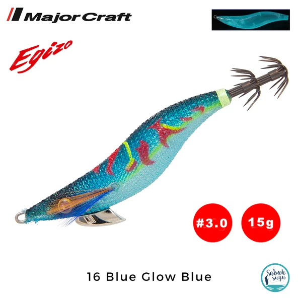 Major Craft Egi Sutte Kalamar Zokası EGZ-3.0 15gr #16 Blue Glow Blue ürün görseli