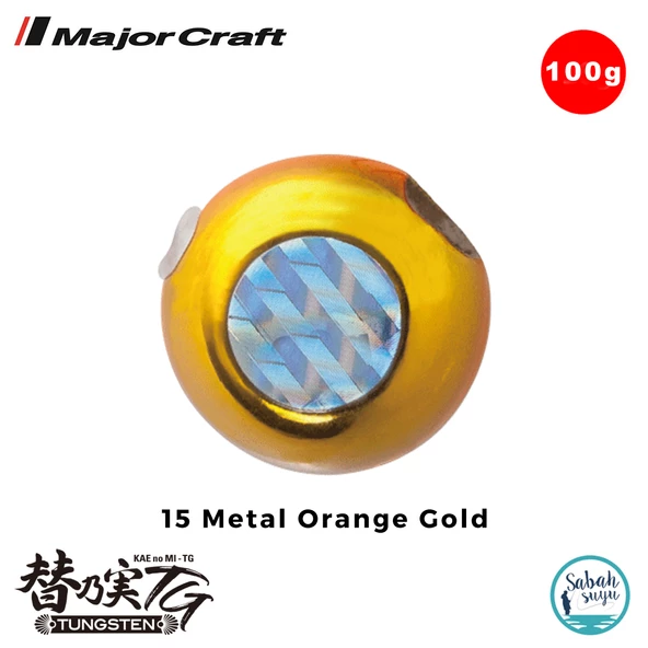 Major Craft TMTG-Head Tungsten Slider Tai Rubber Jig 100gr #15 Metal Orange Gold