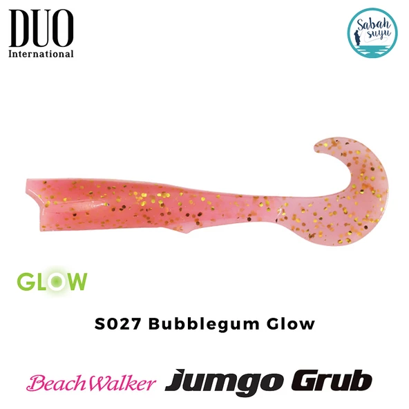 Duo Beach Walker Jumbo Grub Kuyruk 8cm S027 Bubblegum Glow (X5) - 1