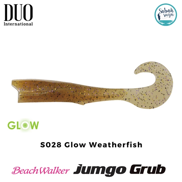 Duo Beach Walker Jumbo Grub Kuyruk 8cm S028 Glow Weatherfish (X5) ürün görseli