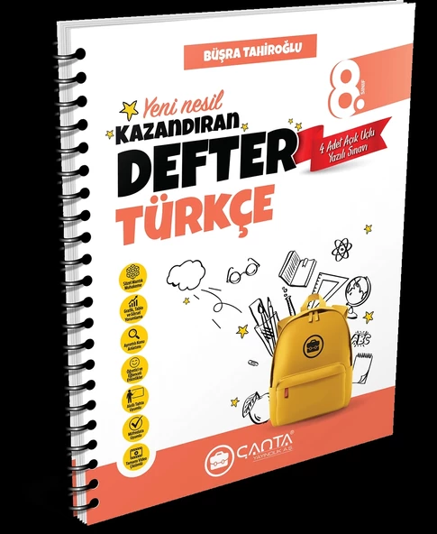 Çanta Yayınları 8.Sınıf Türkçe Okula Yardımcı Kazandıran Defter