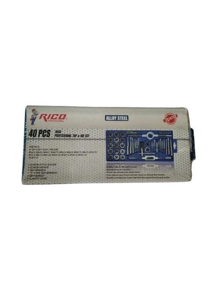 Rico RC3240 Pafta Kılavuz Yiv Diş Açma Seti 40 Parça - Resim 3