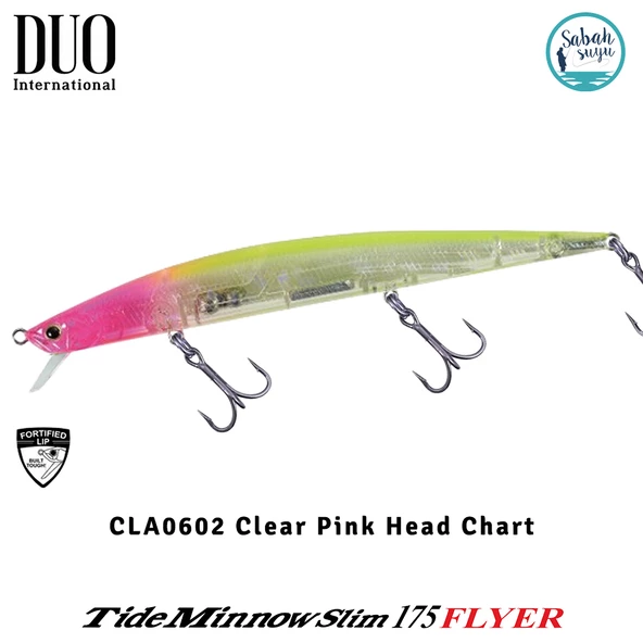 Duo Tide Minnow Slim 175 FLYER CLA0602 Clear Pink Head Chart