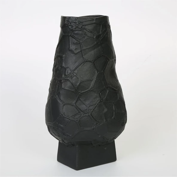 Vitale Siyah Dalgalı Vazo 24*22*31 Cm AK.JM00021