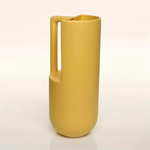 Vitale Handle Sarı Vazo Büyük 12*12*29 Cm AK.JL0043