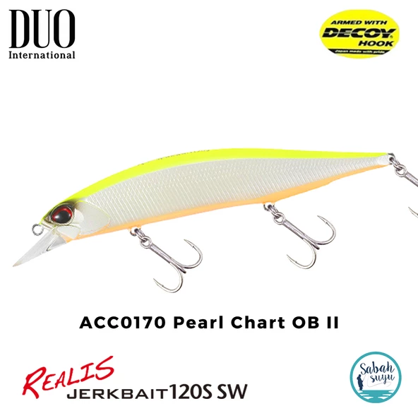 Duo Realis Jerkbait 120S SW ACC0170 Pearl Chart OB II - 1