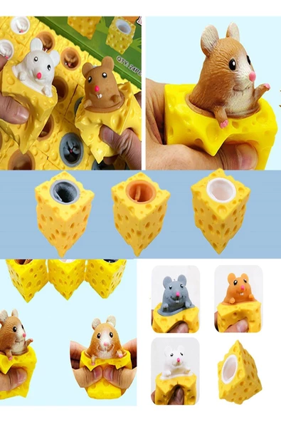 Işıklı Peynir Fare Sukuşi Stres Oyuncağı 1 Adet - 3