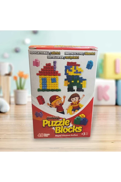 PUZZLE BLOCKS FUNNY BLOCKS 40 PARÇA EĞİTİCİ OYUNCAK