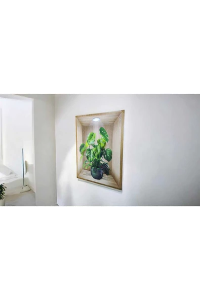 3D YAPIŞKANLI DUVAR STİCKER 30X40 CM SAKSI ÇİÇEK