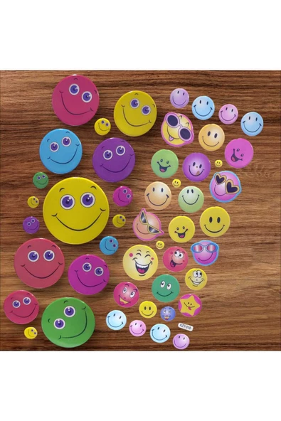 2'li Renkli Karışık Emoji Sticker