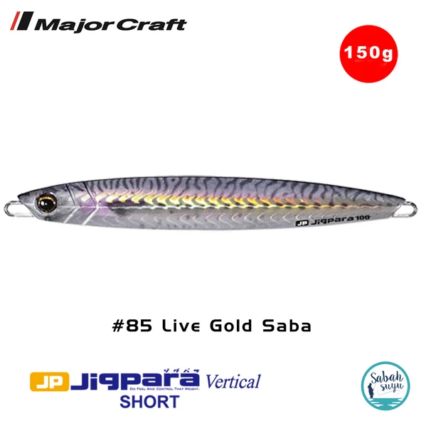 Major Craft Jigpara Vertical Short JPV-150gr 145mm #85 Live Gold Saba