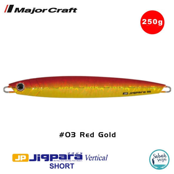 Major Craft Jigpara Vertical Short JPV-250gr 175mm #03 Red Gold Holo