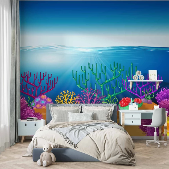 Deniz Altı Temalı Duvar Kağıdı Posteri Baskı - Resim 4