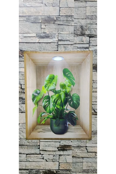 3D YAPIŞKANLI DUVAR STİCKER 30X40 CM SAKSI ÇİÇEK - 4
