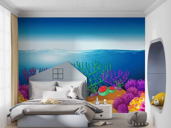 Deniz Altı Temalı Duvar Kağıdı Posteri Baskı - Resim 3