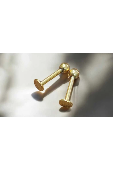 2'Lİ GOLD RENK 1,2 CM TOP BAŞLI PİERCİNG - 3