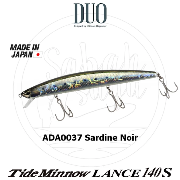 Duo Tide Minnow Lance 140S ADA0037 Sardine Noir