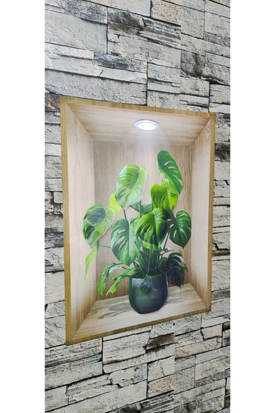 3D YAPIŞKANLI DUVAR STİCKER 30X40 CM SAKSI ÇİÇEK - 2