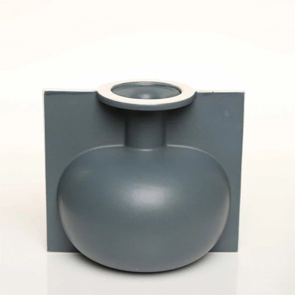 Vitale Lıp Koyu Gri Vazo Küçük 20*17*18 Cm AK.JL0017 ürün görseli 1