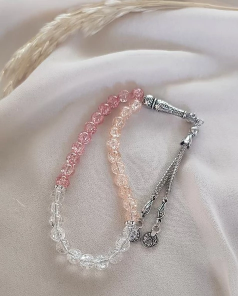 Tesbih 33 lük 8 mm Küre Kesim Doğal Kuvars Taşı Tespih - 3