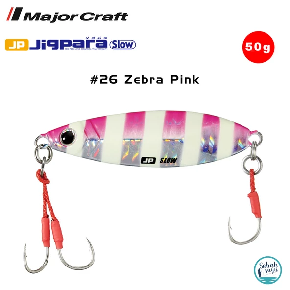 Major Craft Jigpara Slow JPSLOW-50gr 65mm #26 Zebra Pink