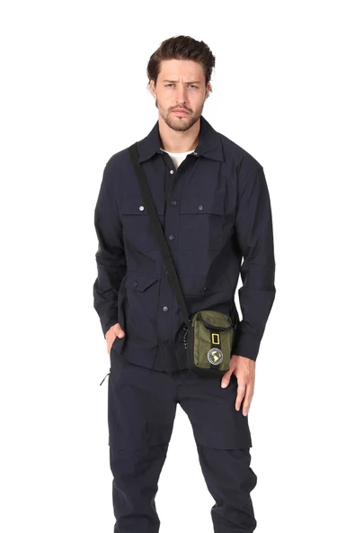 National Geographic Çapraz Omuz Askılı Çanta Haki N16983 - Resim 8