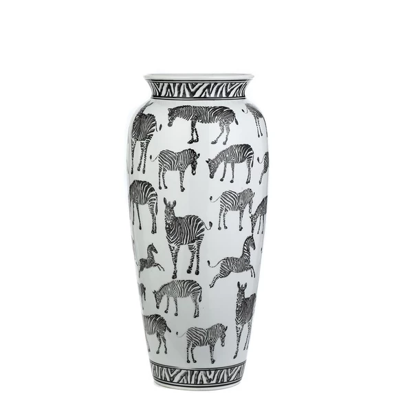 Vitale Safari Vazo 60 Cm Beyaz Siyah AK.WLT0333