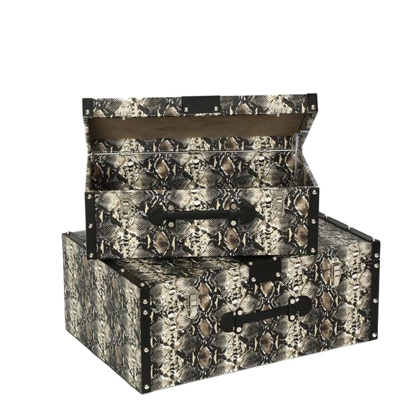 Vitale Yılan Desenli Ahşap Sandık Seti AK.WLT0425-KY