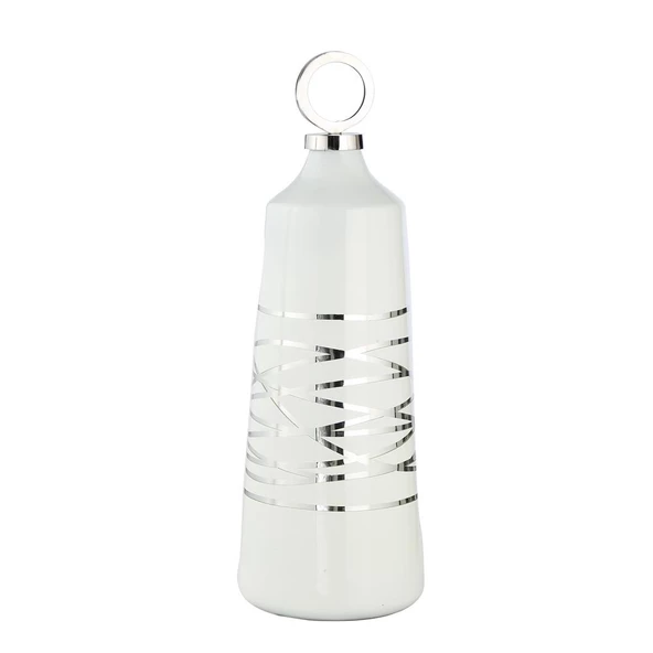 Vitale Arctic Seramik Vazo Silver 19x19x59 cm AK.IX0204