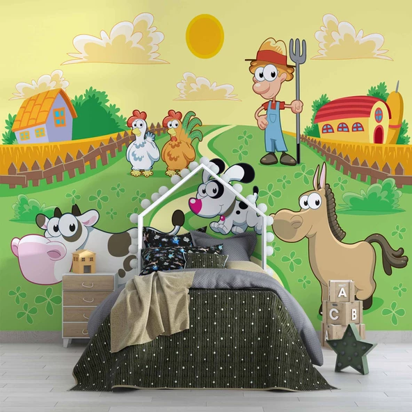 Hayvan Çiftliği Duvar Kağıdı Baskı - Resim 4