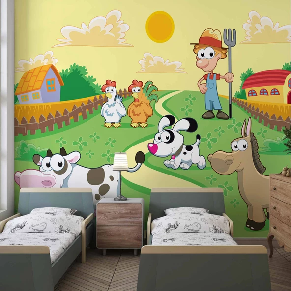 Hayvan Çiftliği Duvar Kağıdı Baskı ürün görseli