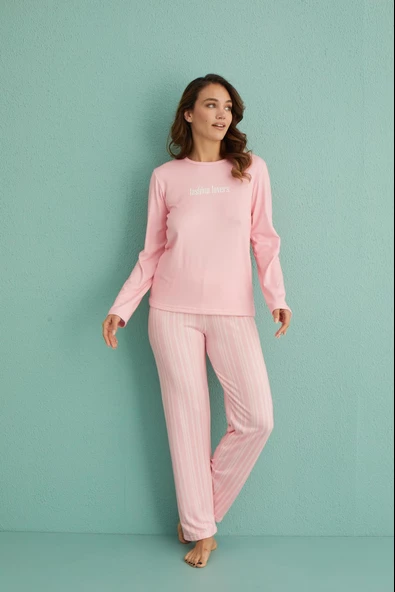 Gd Goldoremi 14102-7 Kadın Fashion Lovers Termal Uzun Kol Pijama Takım - 3
