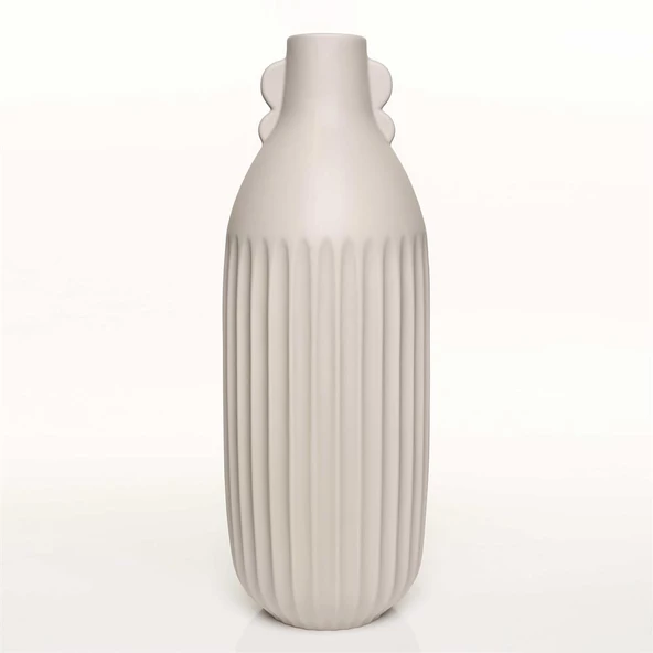 Vitale Antıque Krem Vazo Büyük 14*14*45 Cm AK.JL0050