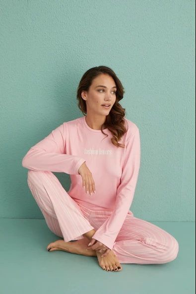 Gd Goldoremi 14102-7 Kadın Fashion Lovers Termal Uzun Kol Pijama Takım - 7