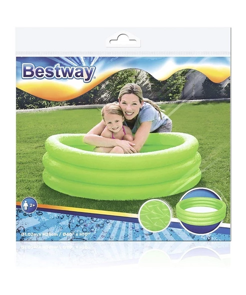 Bestway 3 Halkalı Renkli Şişme Çocuk Havuzu 15648 Yeşil - Resim 3