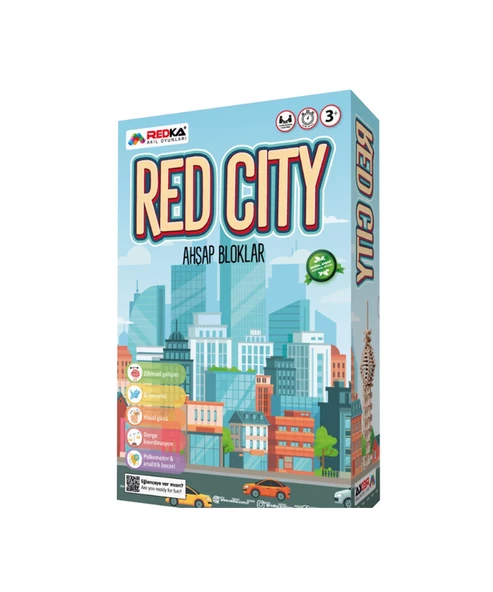 Redka Red City Ahşap Blokları Akıl Oyunu