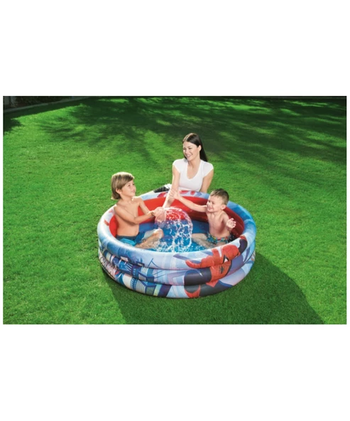 Bestway Spiderman Çocuk Havuzu 3 Bölmeli 122x30 cm 98018 - Resim 4