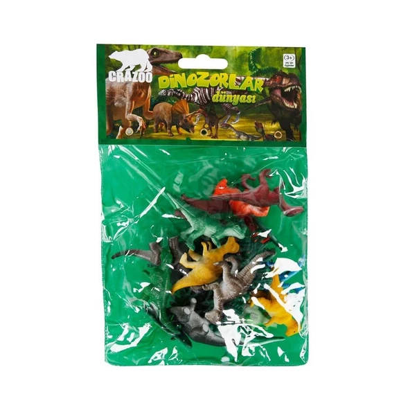Crazoo Dinozorların Dünyası Poşetli Hayvan Oyun Seti 07051 Turuncu ürün görseli 1