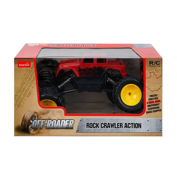 1:18 Rock Crawler Uzaktan Kumandalı Aksiyon Aracı 07544 Kırmızı - Resim 3