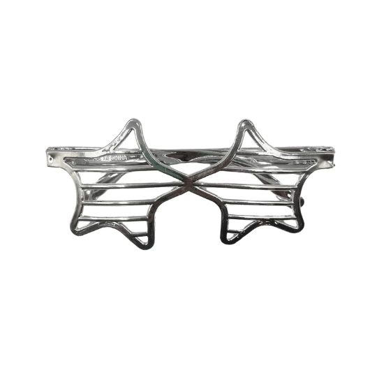 Parti Gözlük Plastik Camsız Panjur Yıldız Şekilli Gümüş 14x6 cm - 2