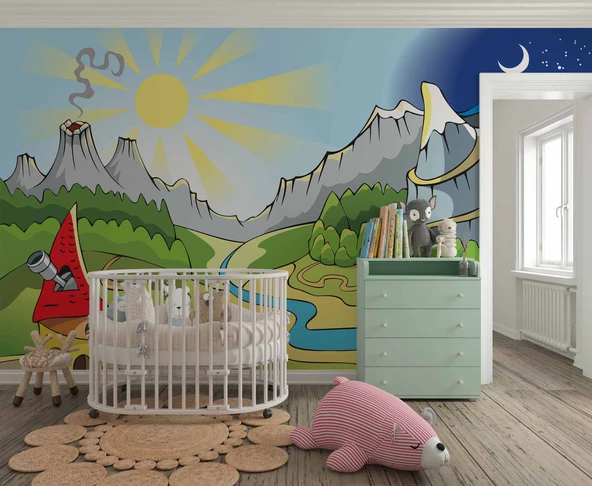 Masal Şehri Çocuk Odası Duvar Kağıdı Baskı - Resim 2